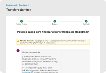 Etapa 3 - Solicite a transferência no Registro.br